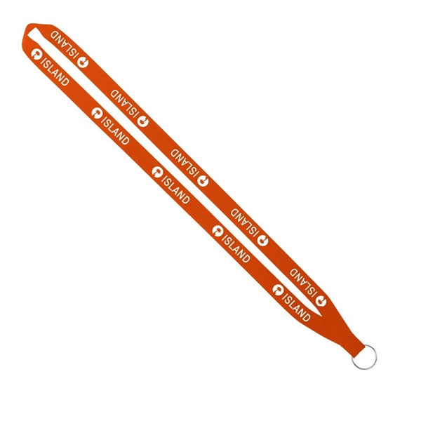 Import Rush 5/8" Polyester Lanyard with Sewn Silver Ring