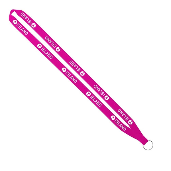 Import Rush 5/8" Polyester Lanyard with Sewn Silver Ring