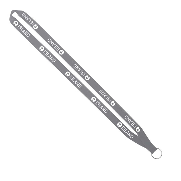 Import Rush 5/8" Polyester Lanyard with Sewn Silver Ring