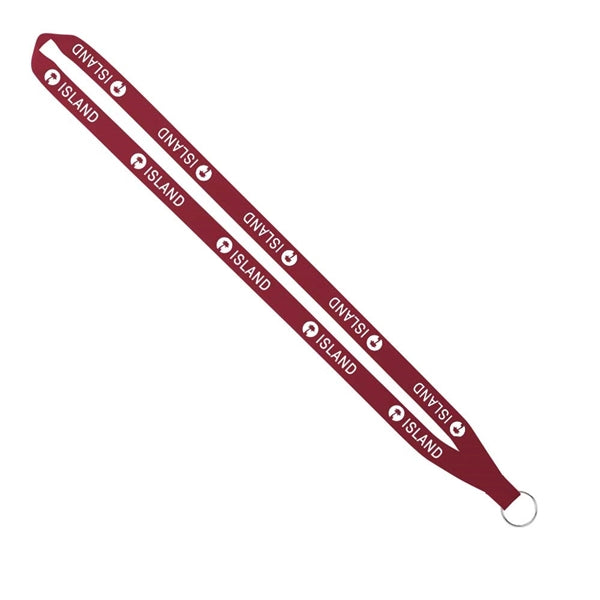 Import Rush 5/8" Polyester Lanyard with Sewn Silver Ring