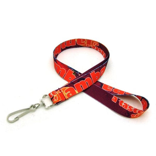 3/4" Digitally Sublimated Lanyard w/ J Hook