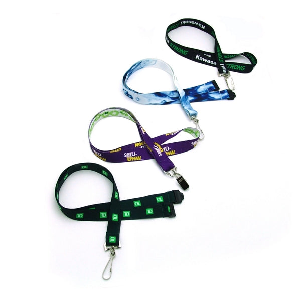 3/4" Digitally Sublimated Recycled Lanyard w/ Keyring