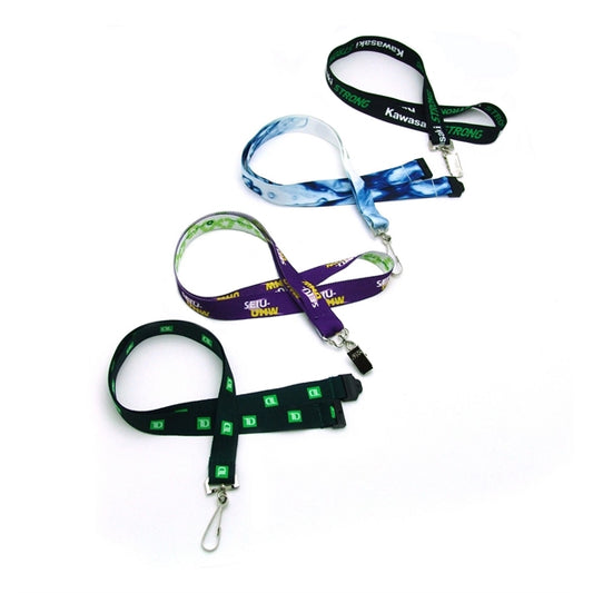 3/4" Digitally Sublimated Recycled Lanyard w/ Keyring