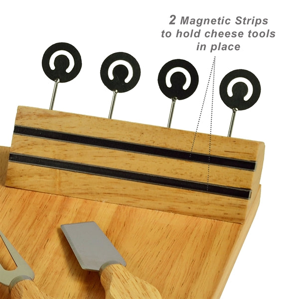 Hardwood Charcuterie Board with Knives Bowl & Markers