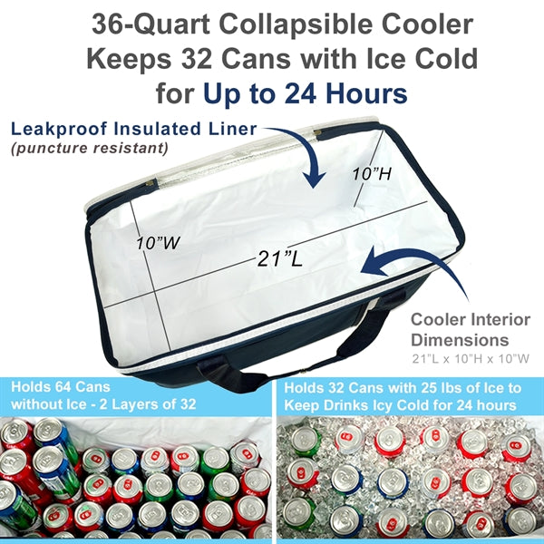 Collapsible Wheeled Cooler- Steel frame/Side Support-72 cans