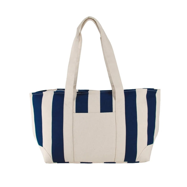 Large Striped Canvas Tote