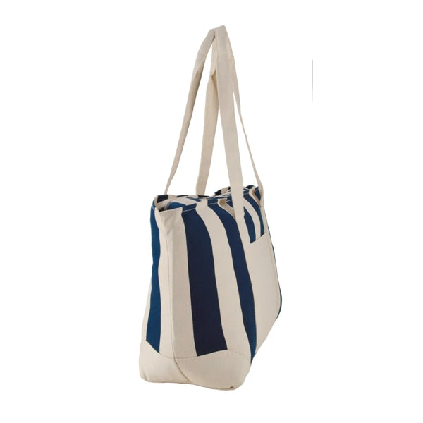 Large Striped Canvas Tote