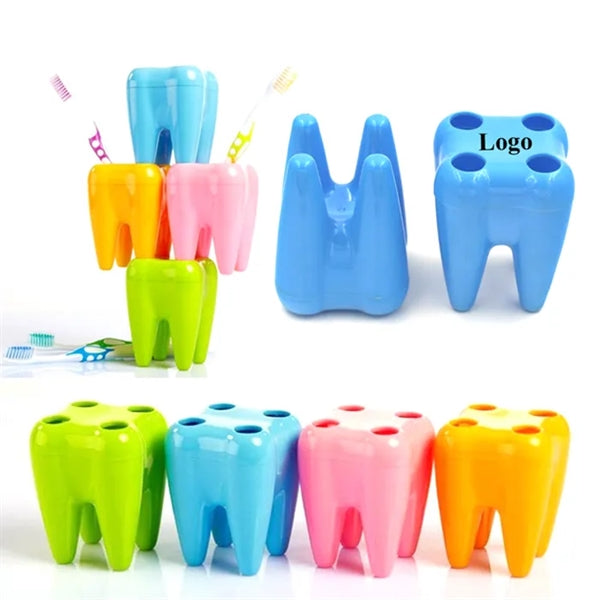 Multifunction Tooth Shaped Toothbrush Pen Holder Container