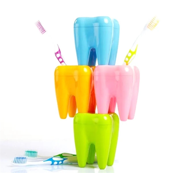 Multifunction Tooth Shaped Toothbrush Pen Holder Container