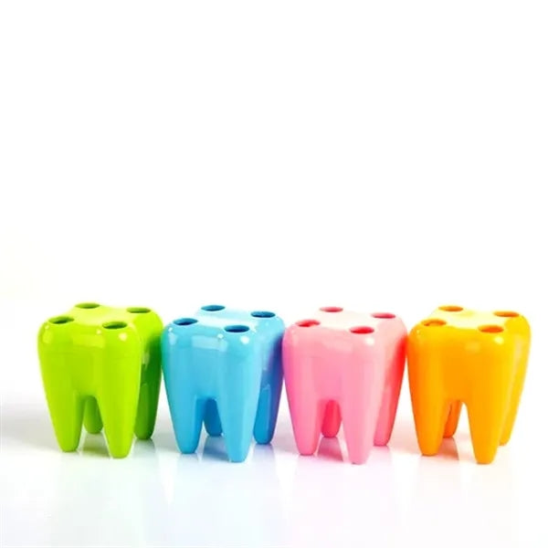 Multifunction Tooth Shaped Toothbrush Pen Holder Container