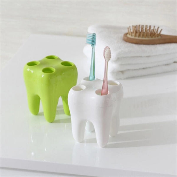 Multifunction Tooth Shaped Toothbrush Pen Holder Container