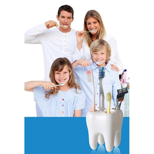 Multifunction Tooth Shaped Toothbrush Pen Holder Container