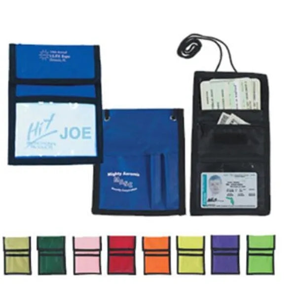 Neck Wallet with Lanyard for name card and pen