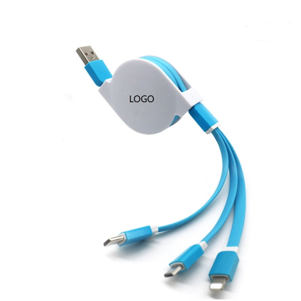 3-in-1 retractable data charging cable