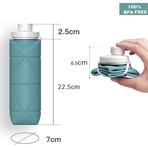 20oz Leakproof Collapsible Silicone Water Bottle