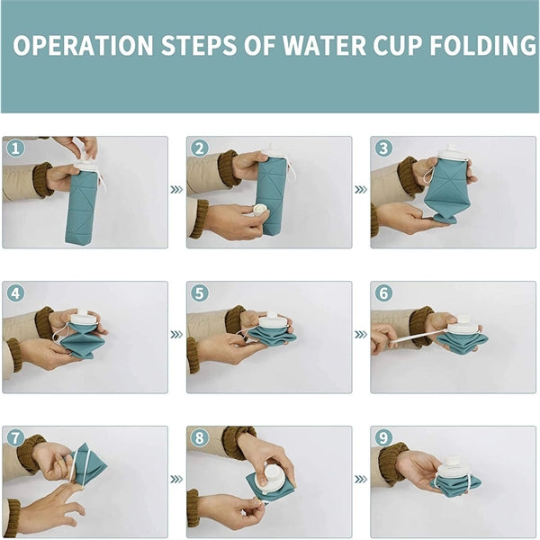 20oz Leakproof Collapsible Silicone Water Bottle