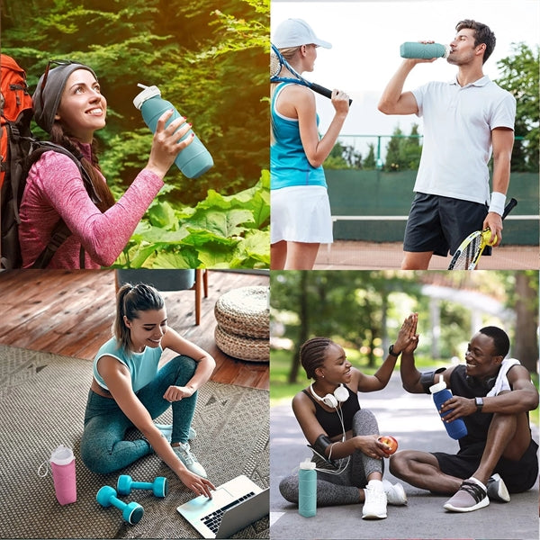 20oz Leakproof Collapsible Silicone Water Bottle