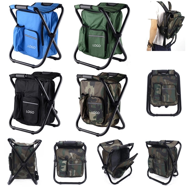Backpack Foldable Chair with Cooler Bag