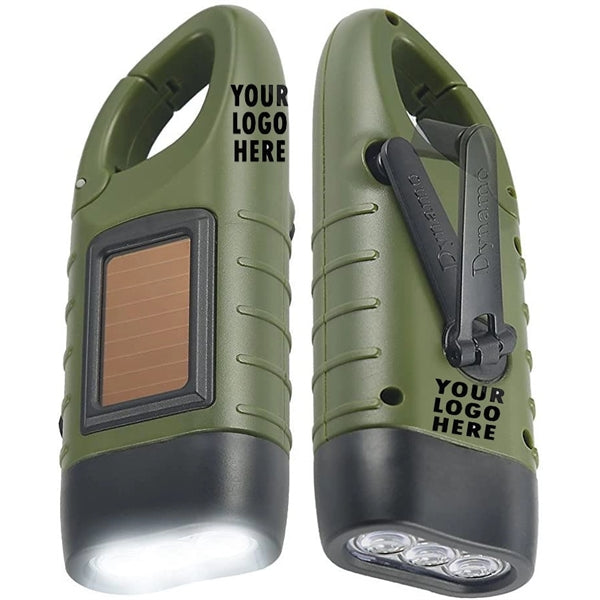 Portable Hand Crank Solar Powered Flashlight
