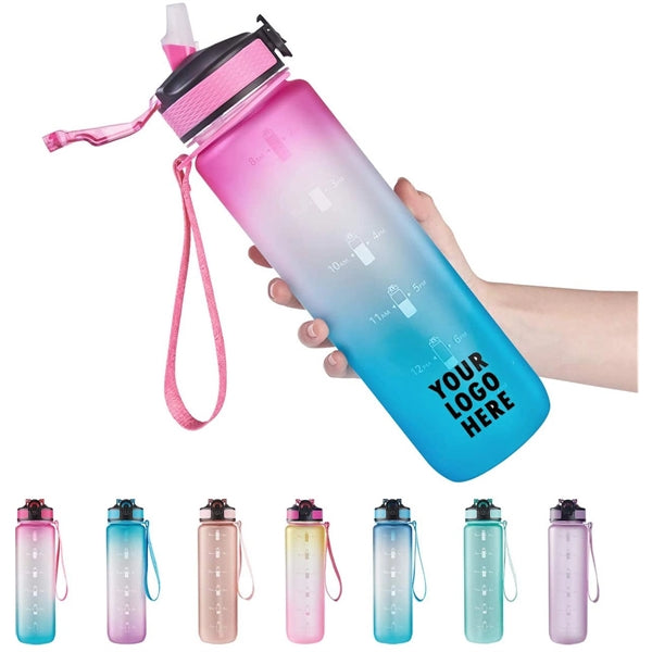 Water Bottle 32 oz with Time Marker