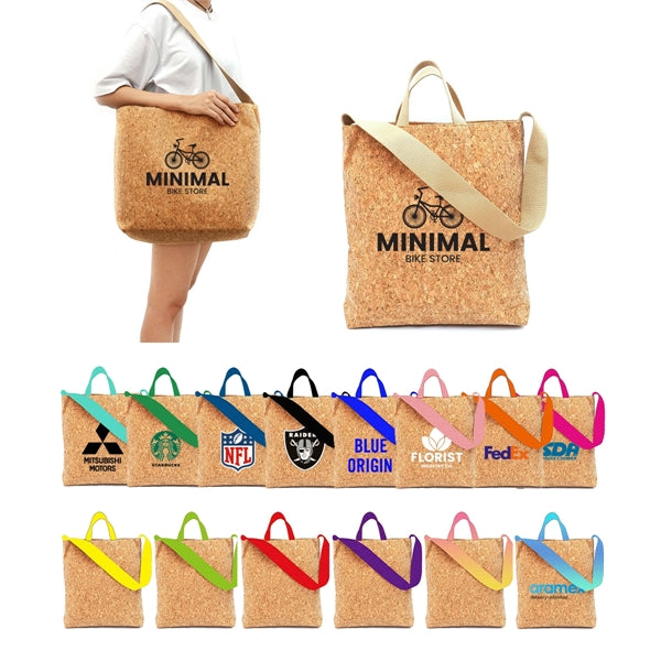 Large Cork Shoulder Strap Tote Bag