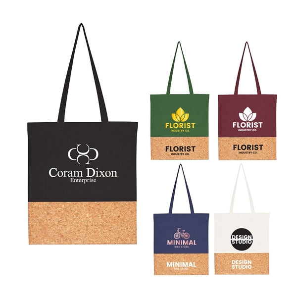 Tow Tones Cork Shoulder Strap Tote Bag