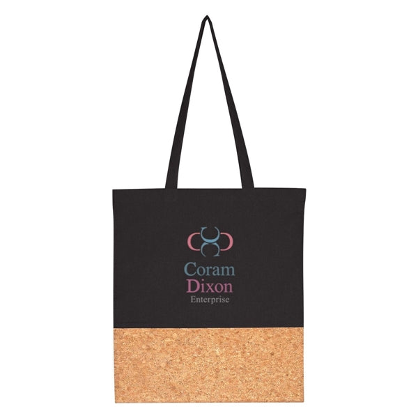 Tow Tones Cork Shoulder Strap Tote Bag