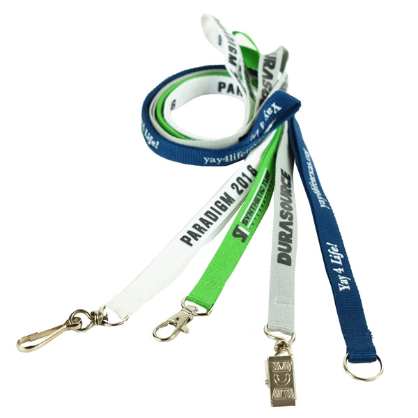 3/8" Polyester Lanyards, Custom Printed ID Badge Holders