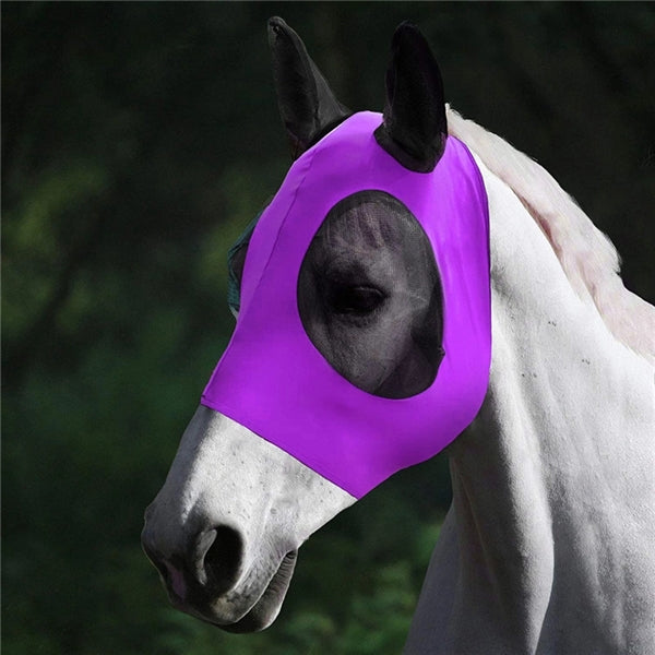 Elasticity Horse Fly Mask with Ears UV Protection