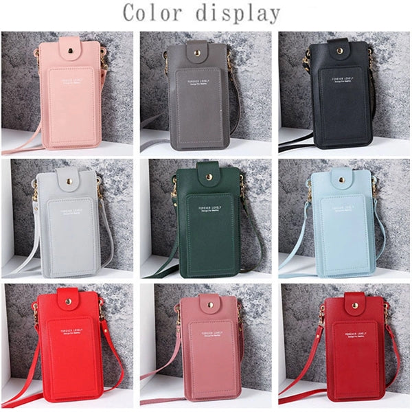 PU Leather Cell Phone Purse Travel Crossbody Bag