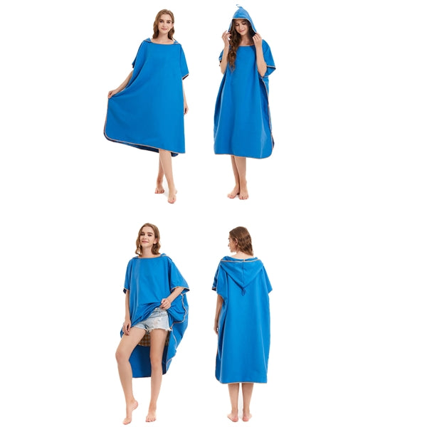 Wetsuit Changing Towel Bath Robe Poncho with Hood