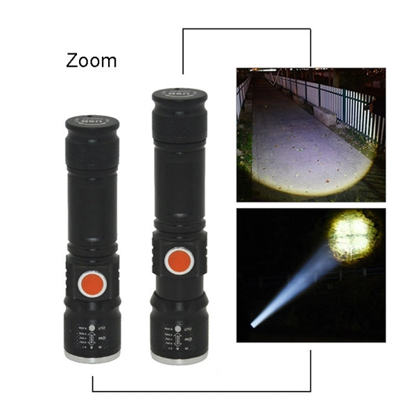 USB Direct Charging Zoom Flashlight