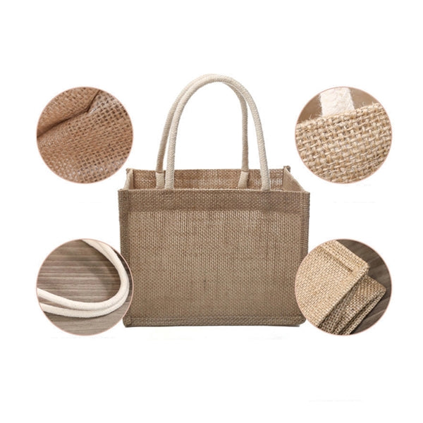 Flax&Burlap Tote Shoulder Bag, Jute Bags