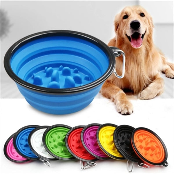 Collapsible Slow Feeder Dog Bowl