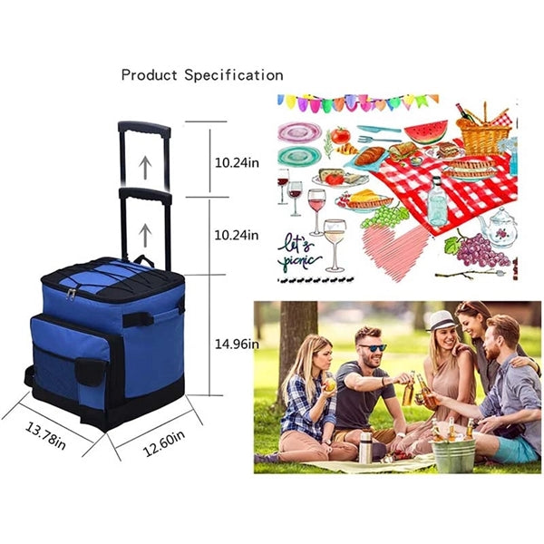 Collapsible Rolling Cooler Bag with Wheels