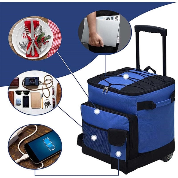 Collapsible Rolling Cooler Bag with Wheels