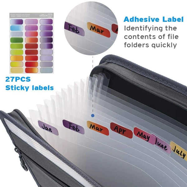 Large Capacity 13 Pocket Expanding File Folder