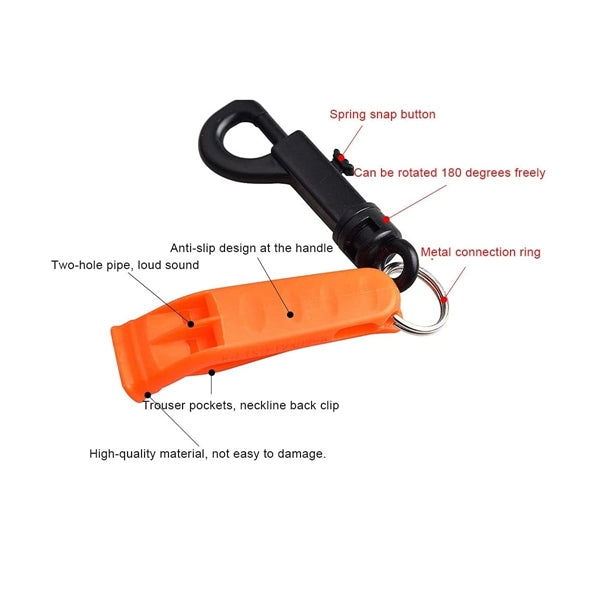 Emergency Outdoor Survival Whistle with Clip Hook