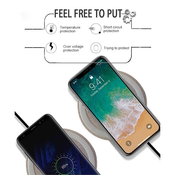 10W ECO-Friendly Wheat Straw Wireless Charger Biodegradable