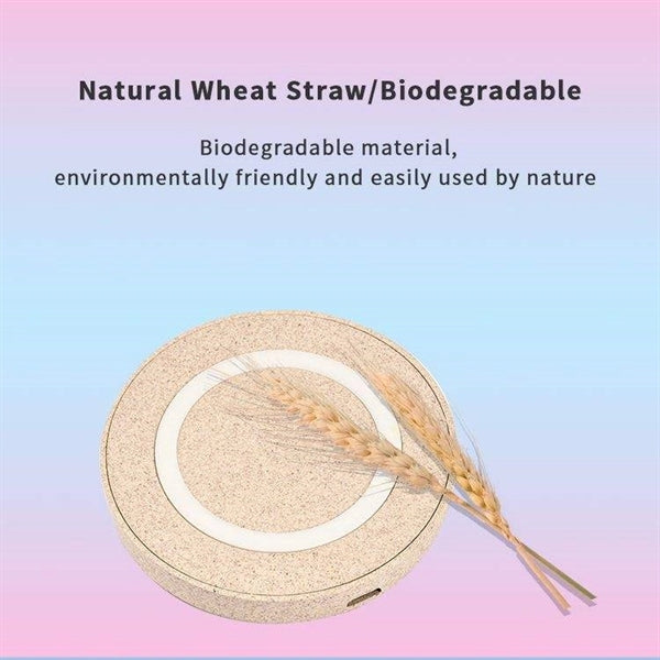 10W ECO-Friendly Wheat Straw Wireless Charger Biodegradable