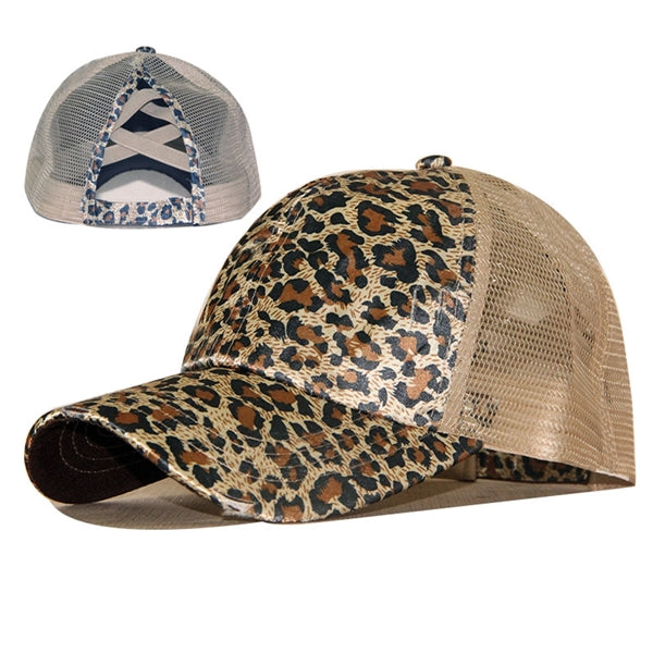 Washed Ponytail Mesh Cap