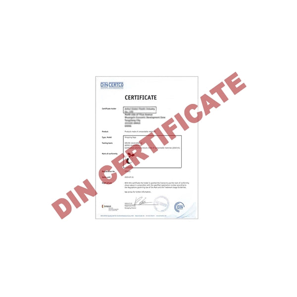 DIN Certificate 100% Biodegradable Compostable Shopper Bag