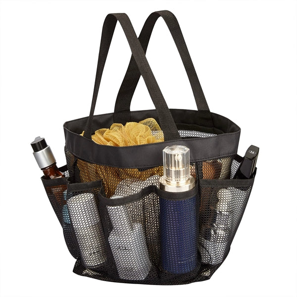 Mesh Shower Tote Bag 8 Pockets Portable Toiletry Handbag