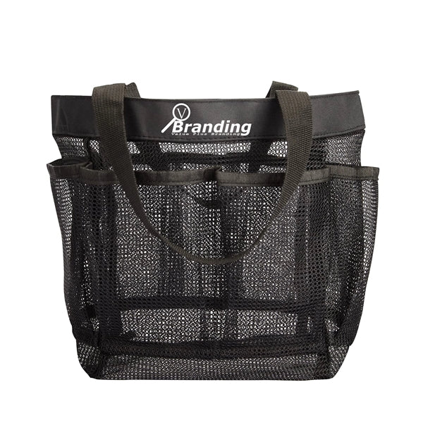 Mesh Shower Tote Bag 8 Pockets Portable Toiletry Handbag