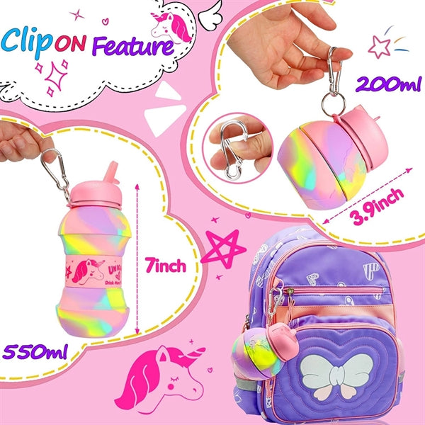 19 oz Collapsible Water Bottle for Kids