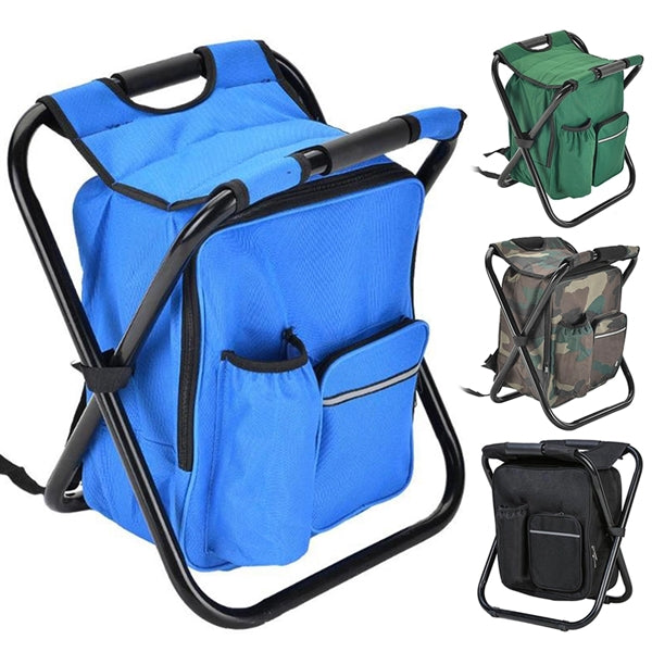 Outdoor Foldable Stool Chair with Cooler Bag