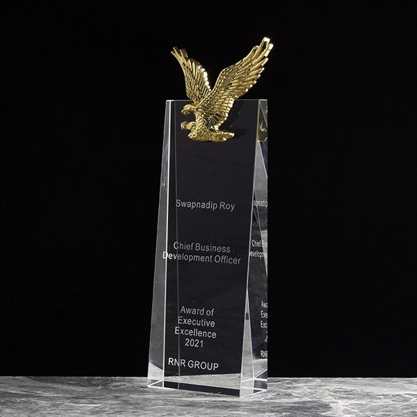 Engraved Logo Crystal Top Eagle Award