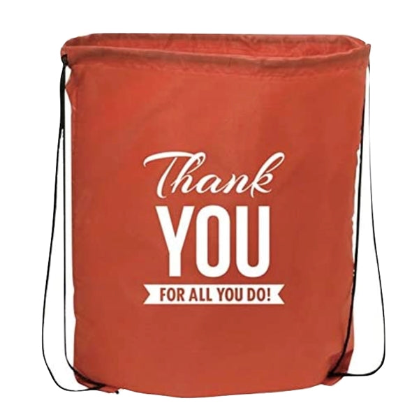 Thank You Drawstring Red Bag
