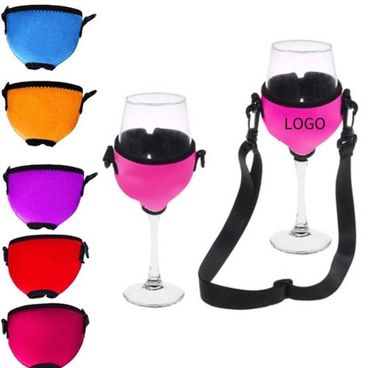Hands Free Neoprene Wine Glass Holder w/Lanyard