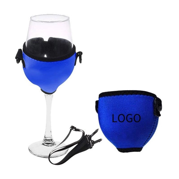 Hands Free Neoprene Wine Glass Holder w/Lanyard